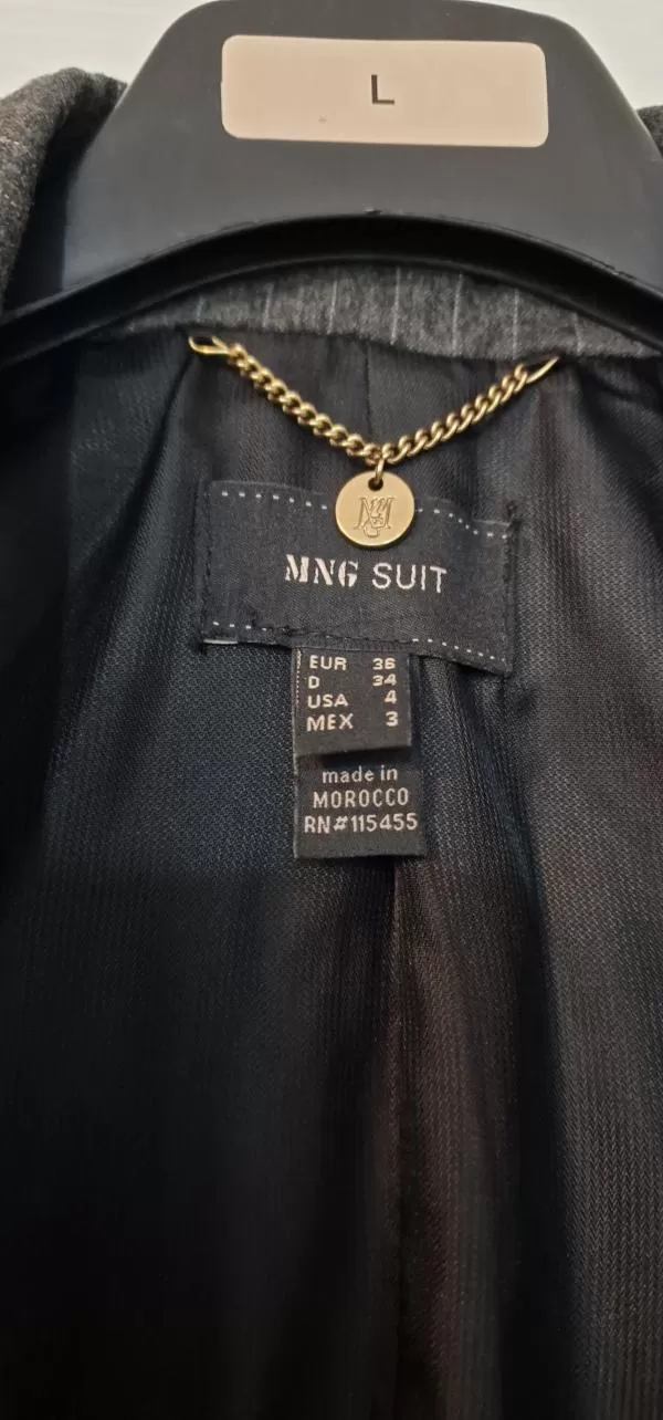 Sacou Mango EU 36 | Gri, Normal, Mânecă lungă - Image 3