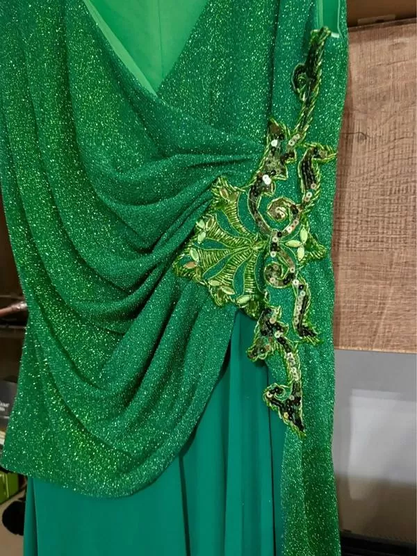 Rochie de ocazie UNIT EU 44 | Verde, Maxi, Fără mâneci, Paiete, Vâscoză - Image 4