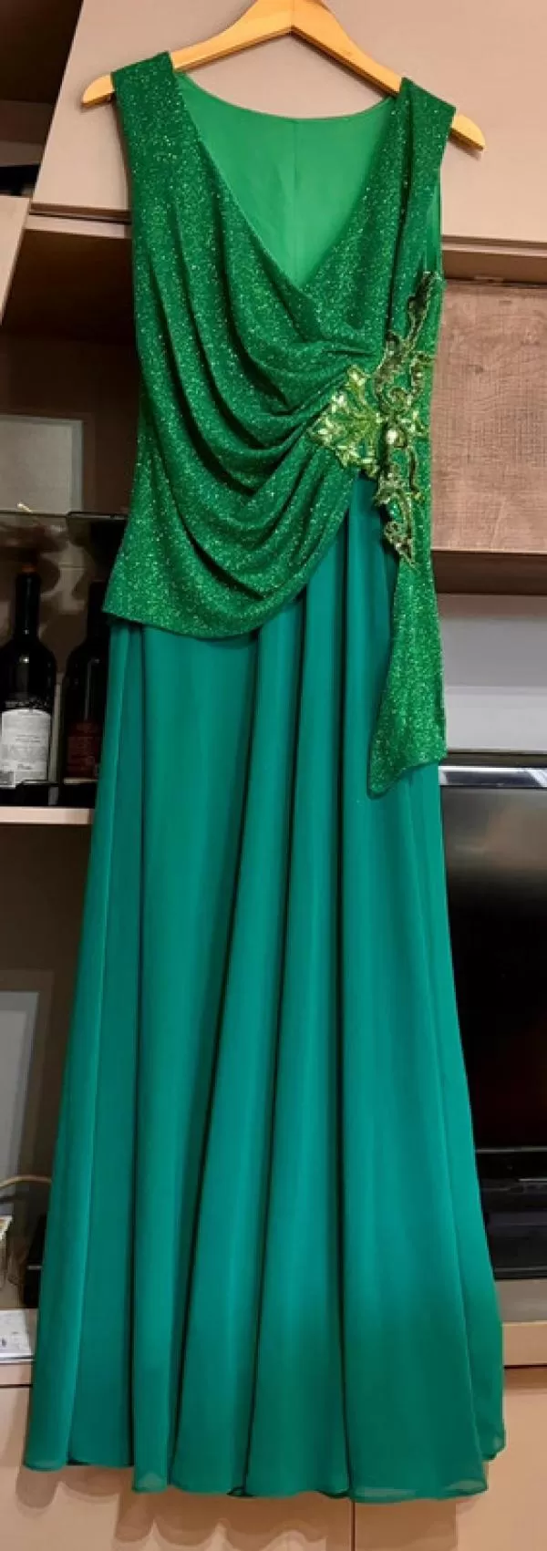 Rochie de ocazie UNIT EU 44 | Verde, Maxi, Fără mâneci, Paiete, Vâscoză - Image 2