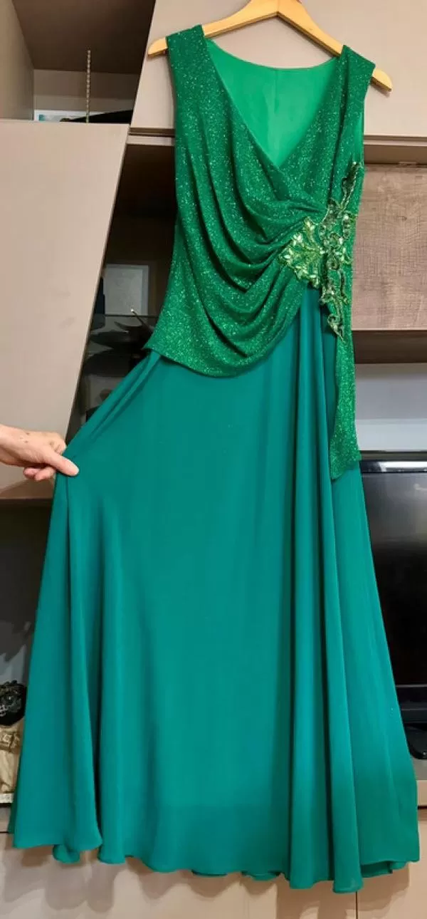 Rochie de ocazie UNIT EU 44 | Verde, Maxi, Fără mâneci, Paiete, Vâscoză - Image 3