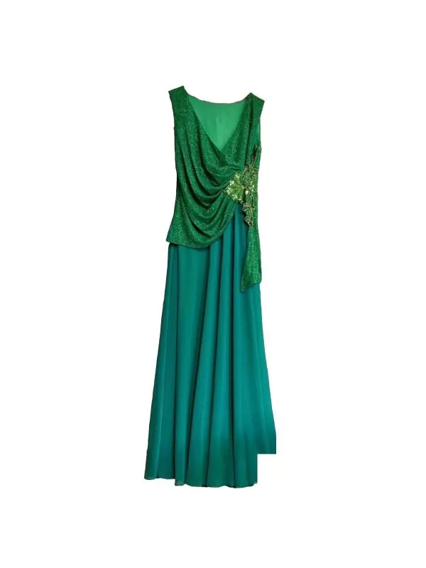 Rochie de ocazie UNIT EU 44 | Verde, Maxi, Fără mâneci, Paiete, Vâscoză