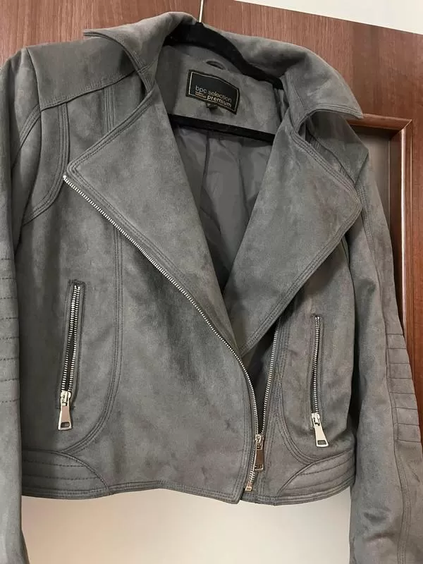 Geacă biker BONPRIX EU 38 | Gri, Fără glugă, Plus size, Piele ecologică - Image 2