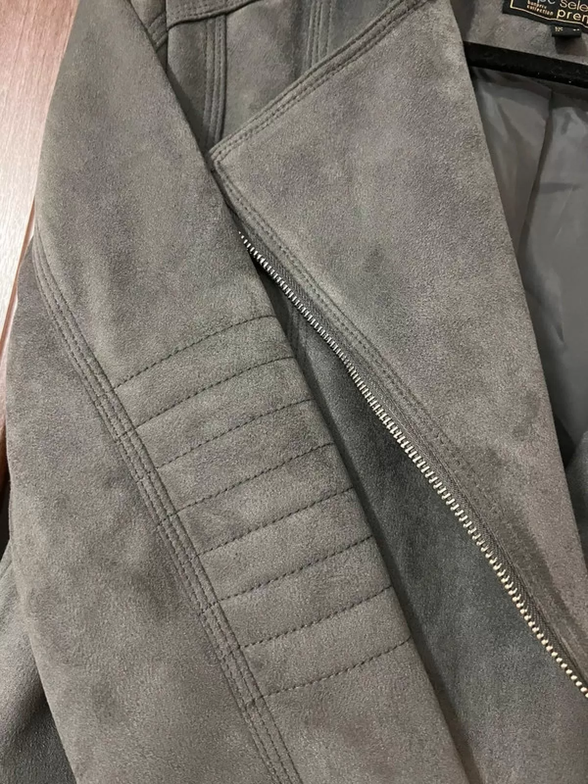 Geacă biker BONPRIX EU 38 | Gri, Fără glugă, Plus size, Piele ecologică - Image 6