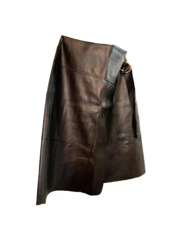 Fustă din piele Karen Millen EU 40 | Negru, Midi, Talie înaltă, Piele naturală