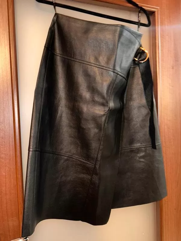 Fustă din piele Karen Millen EU 40 | Negru, Midi, Talie înaltă, Piele naturală - Image 2