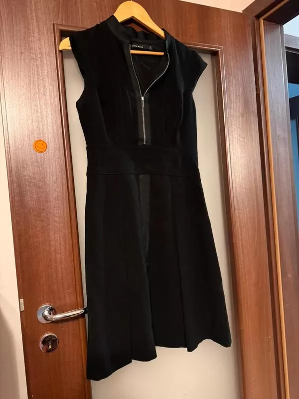 Rochie office Karen Millen EU 40 | Negru, Midi, Fără mâneci, Volane, Vâscoză - Image 2