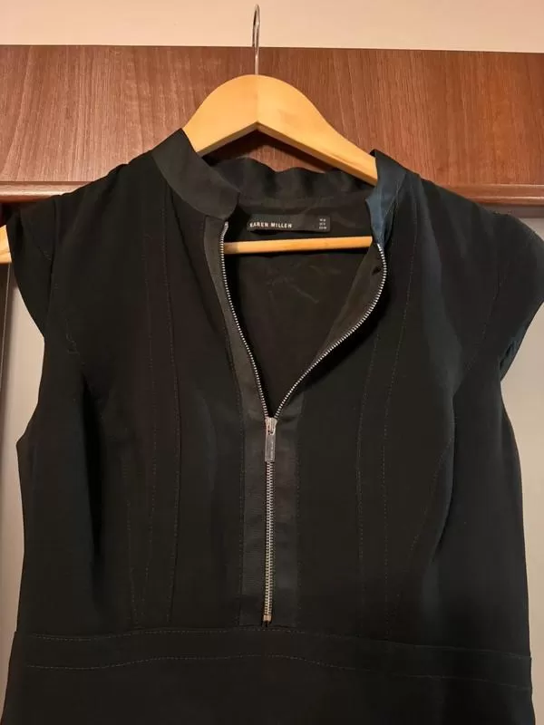 Rochie office Karen Millen EU 40 | Negru, Midi, Fără mâneci, Volane, Vâscoză - Image 3
