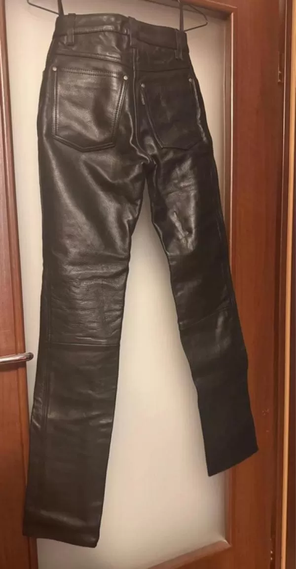Pantaloni POLO EU 34 | Negru, Lungi, Talie înaltă, Regular (Standard) fit, Clasici Casual, Piele naturală - Image 3
