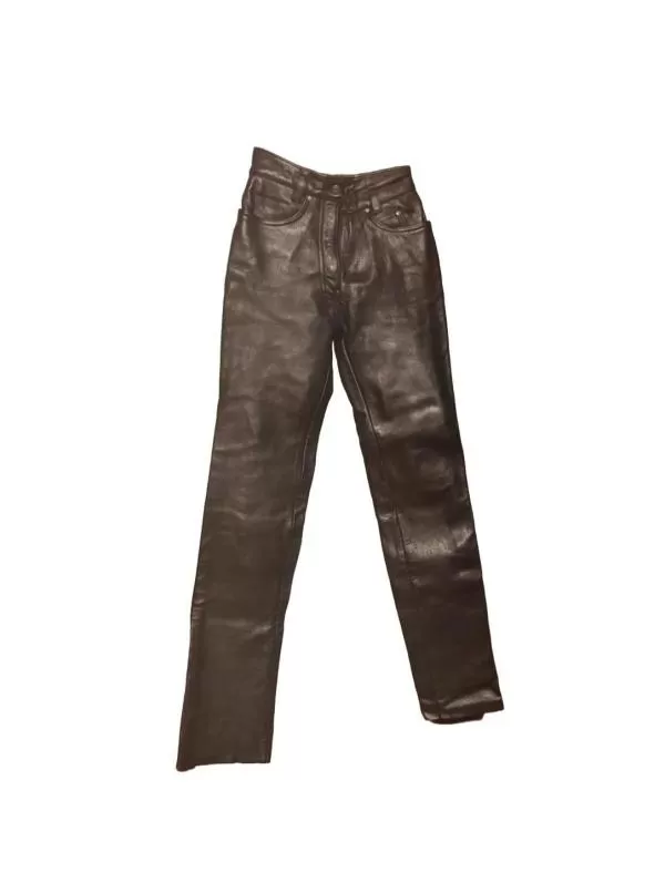 Pantaloni POLO EU 34 | Negru, Lungi, Talie înaltă, Regular (Standard) fit, Clasici  Casual, Piele naturală