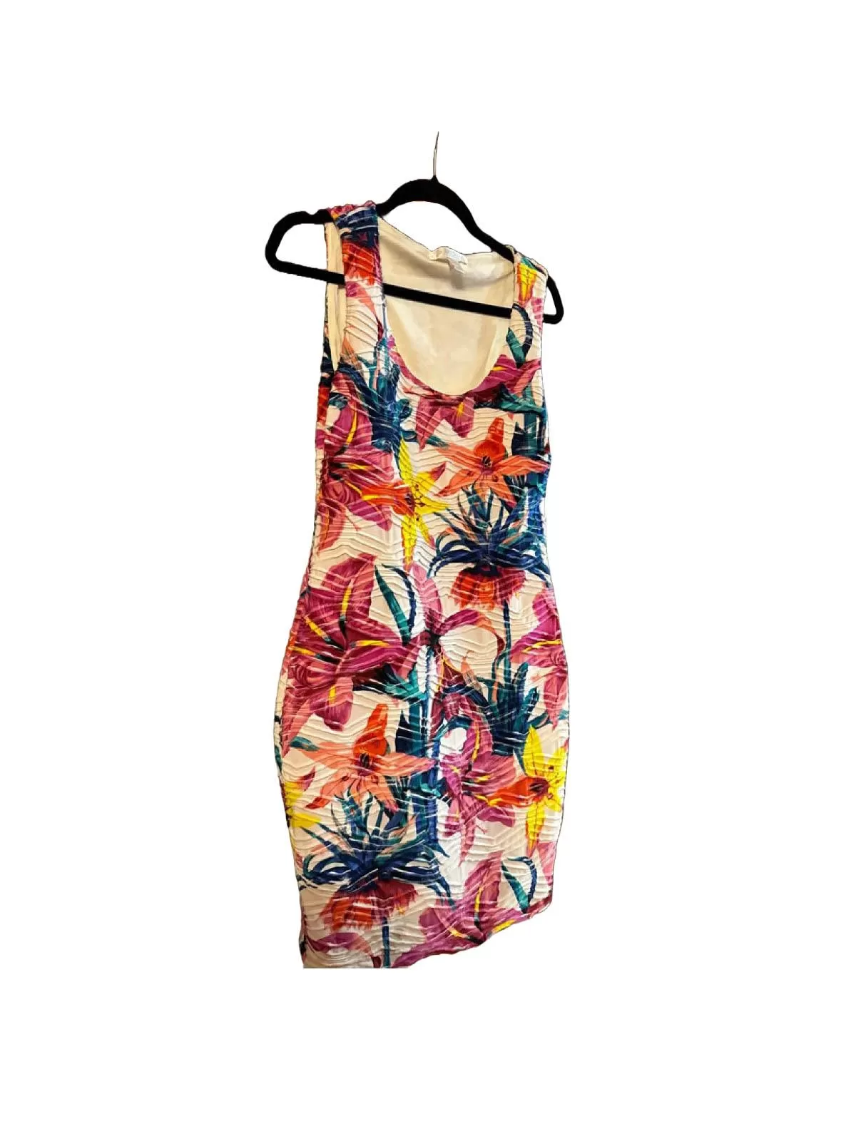 Rochie mulată AMISU EU 38 | Multicolor, Mini, Fără mâneci, Floral & Tropical, Elastan