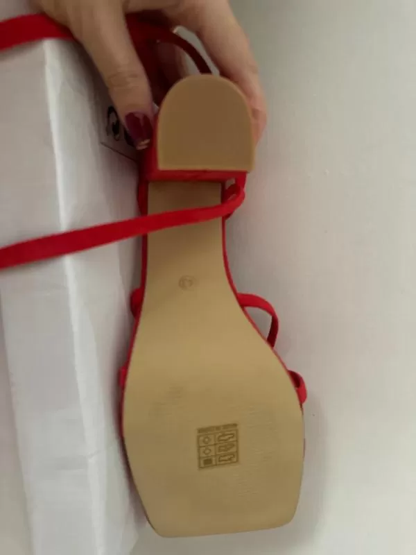 Sandale cu toc NO BRAND EU 41 | Roșu, Piele ecologică - Image 7