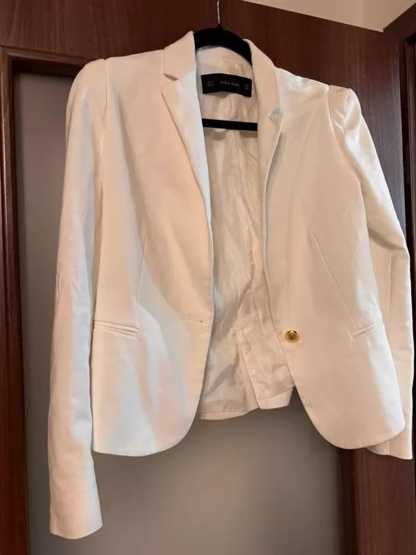 Blazer Zara EU 38 | Alb, Fără glugă, Poliester - Image 9
