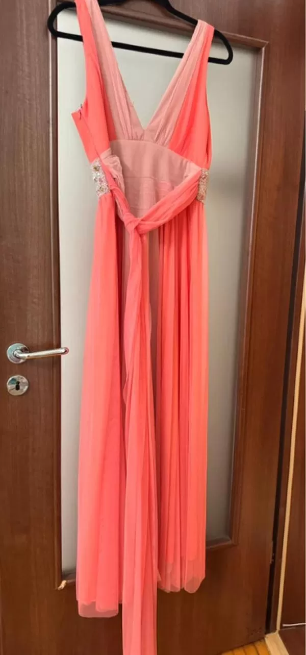 Rochie de ocazie DEMIREL AZUR EU 38 | Roșu, Maxi, Fără mâneci, Abstract & Color Block, Pietre decorative, Poliester - Image 3