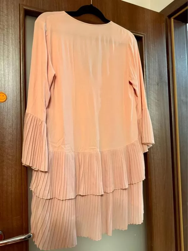 Tunică Zara EU 38 | Ivoire, Normal, Mânecă trei sferturi, Plus size, Pliuri, Poliester - Image 6