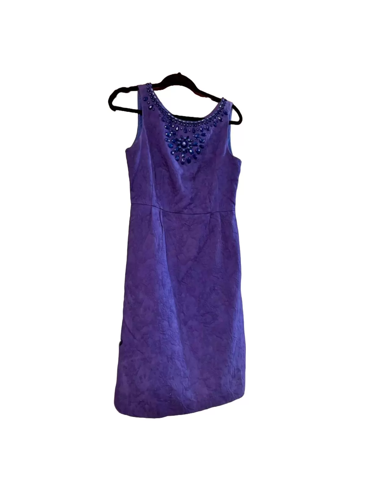Rochie de seară Mini L.K. BENNETT EU 38 | Indigo, Fără mâneci, Floral & Tropical, Pietre decorative, Poliester
