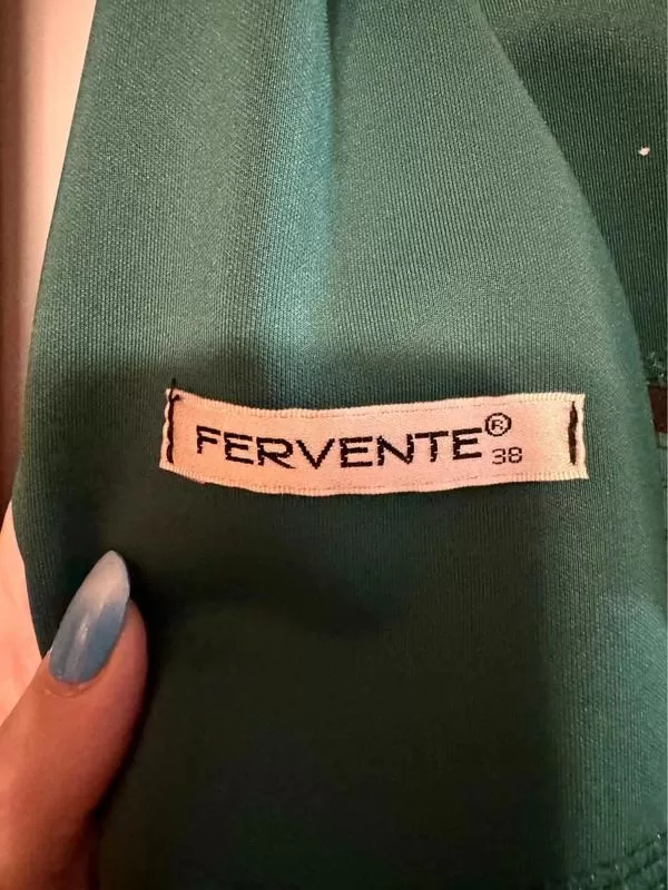 Rochie office FERVENTE EU 38 | Verde, Mini, Fără mâneci, Cu decupaje, Poliester - Image 5
