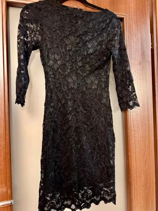 Rochie mulată New Look EU 36 | Negru, Mini, Mânecă trei sferturi, Petite, Dantelă, Poliester - Image 3