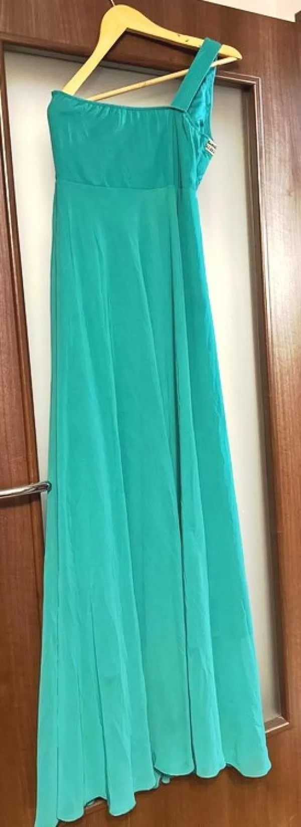 Rochie de ocazie ICRISTINA EU 36 | Turcoaz, Maxi, Cu umerii goi, Tall, Pietre decorative, Vâscoză - Image 4