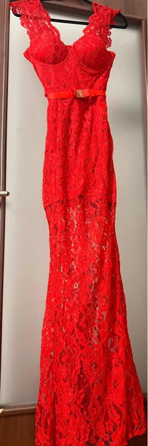 Rochie de ocazie ATMOSPHERE EU 38 | Roșu, Maxi, Fără mâneci, Transparent - Image 2