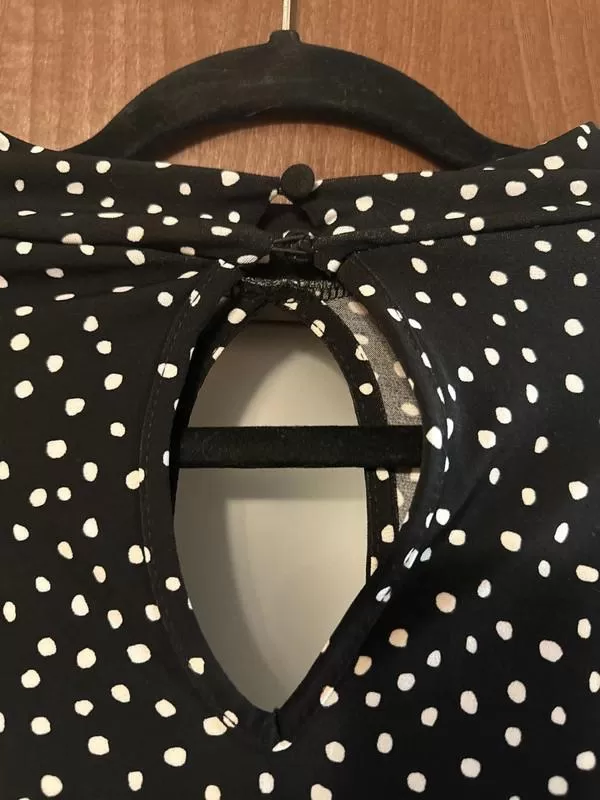 Top cropped NO BRAND EU 36 | Negru, Cropped (Scurt), Mânecă lungă, Buline & Imprimeuri mici, Cu decupaje, Poliester - Image 5