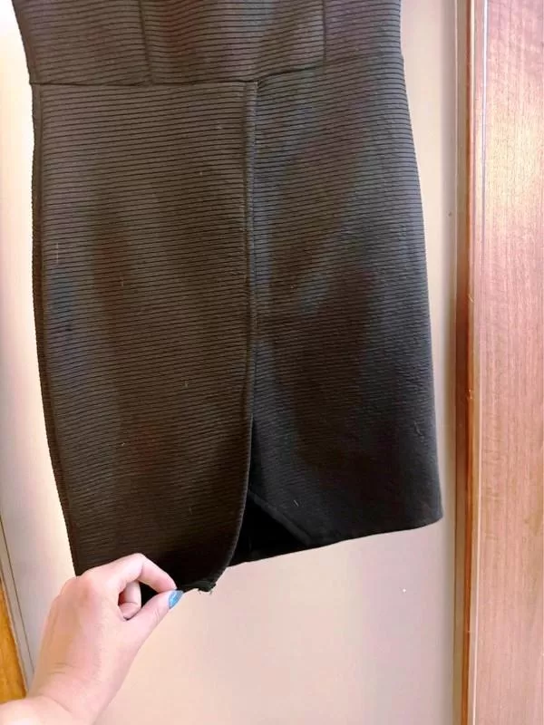 Rochie office NO BRAND EU 34 | Negru, Mini, Mânecă scurtă, Reiat, Poliester - Image 5