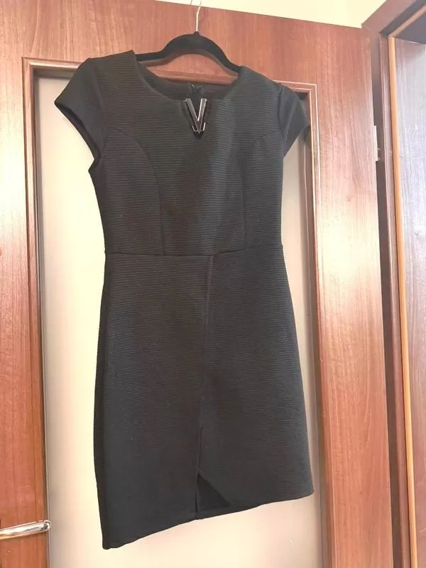 Rochie office NO BRAND EU 34 | Negru, Mini, Mânecă scurtă, Reiat, Poliester - Image 6