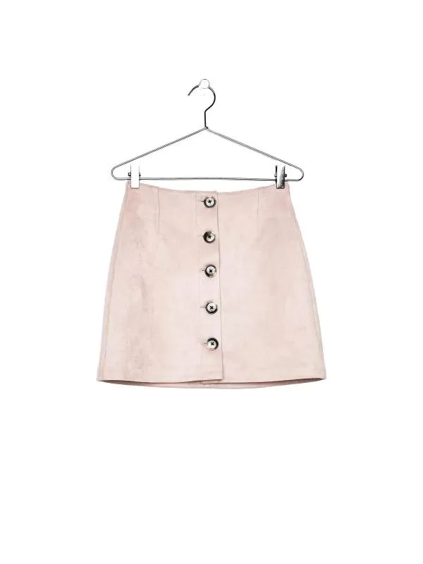 Fustă din piele Bershka EU 36 | Ivoire, Mini, Piele ecologică