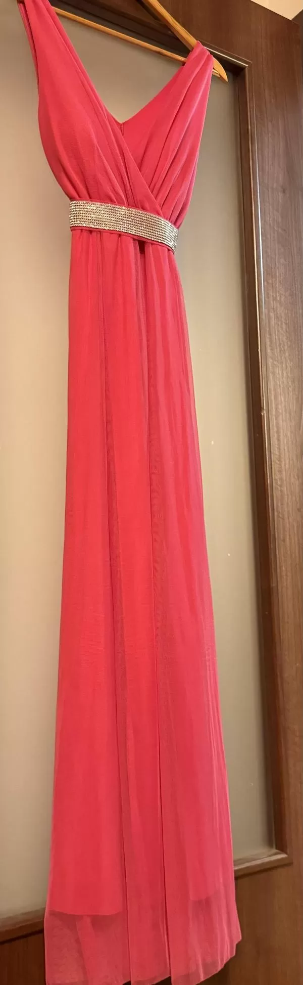 Rochie de ocazie NO BRAND EU 38 | Fuchsia, Maxi, Fără mâneci, Pietre decorative, Poliester - Image 8
