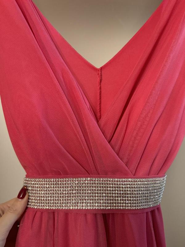 Rochie de ocazie NO BRAND EU 38 | Fuchsia, Maxi, Fără mâneci, Pietre decorative, Poliester - Image 4
