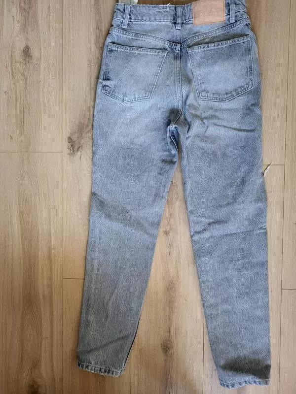 Blugi Zara EU 32 | Gri, Lungi, Talie înaltă - Image 3