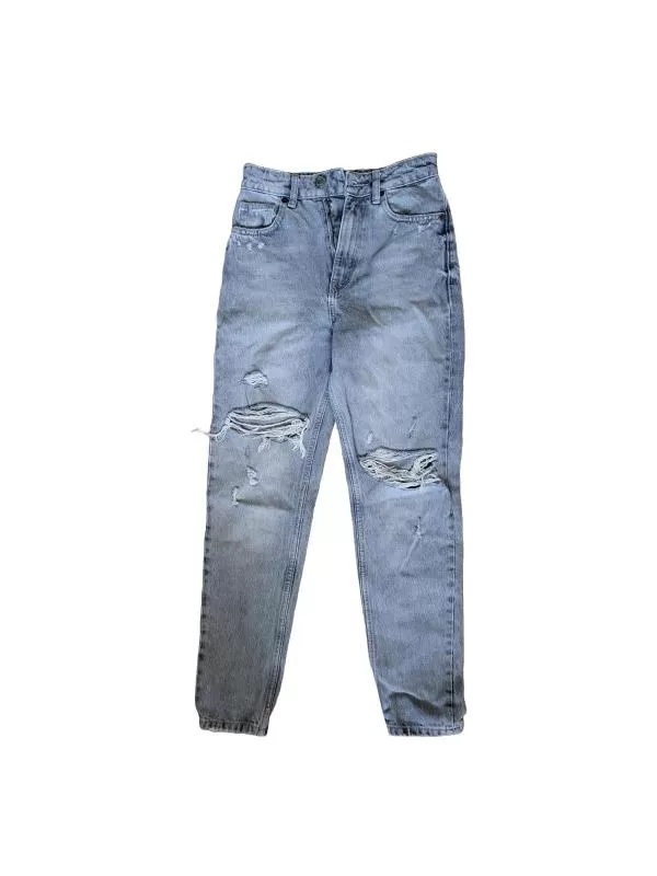 Blugi Zara EU 32 | Gri, Lungi, Talie înaltă