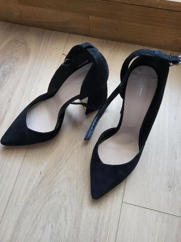 Pantofi cu toc înalt Sacha EU 36 | Negru, Piele întoarsă Suede - Image 2