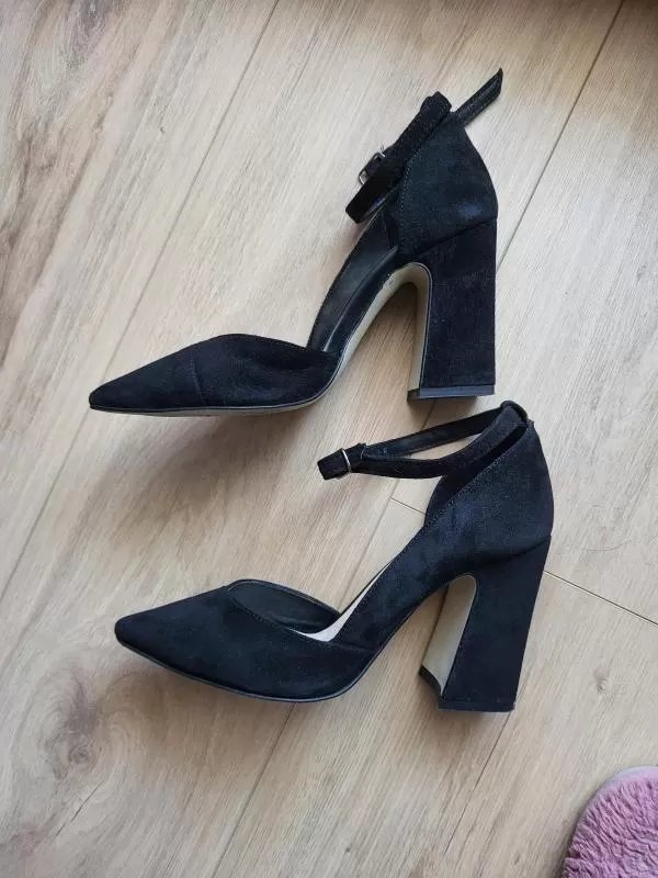 Pantofi cu toc înalt Sacha EU 36 | Negru, Piele întoarsă Suede - Image 3