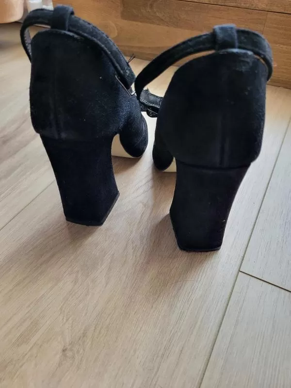 Pantofi cu toc înalt Sacha EU 36 | Negru, Piele întoarsă Suede - Image 4