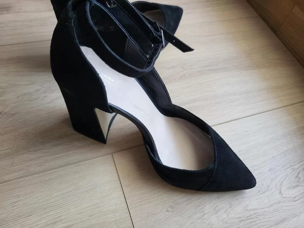 Pantofi cu toc înalt Sacha EU 36 | Negru, Piele întoarsă Suede - Image 5