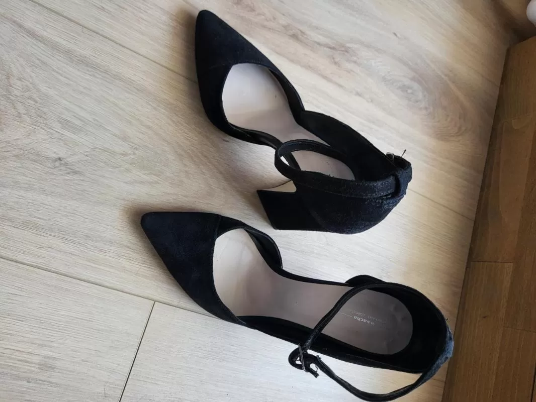 Pantofi cu toc înalt Sacha EU 36 | Negru, Piele întoarsă Suede - Image 6