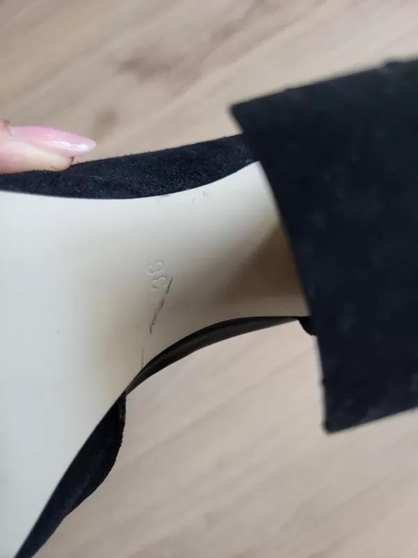 Pantofi cu toc înalt Sacha EU 36 | Negru, Piele întoarsă Suede - Image 7