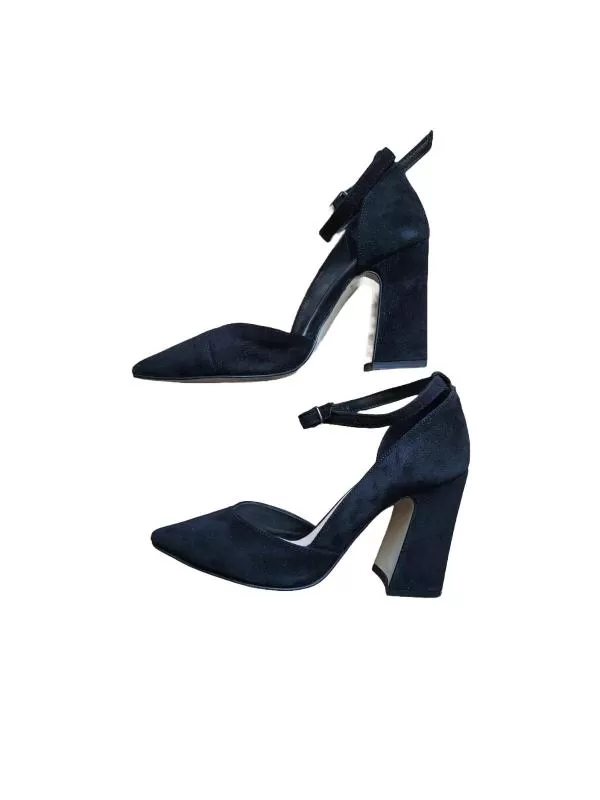 Pantofi cu toc înalt Sacha EU 36 | Negru, Piele întoarsă  Suede