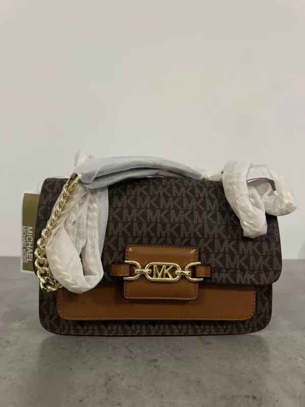 Geantă de umăr Michael Kors | Maro, Logo, Piele naturală - Image 2