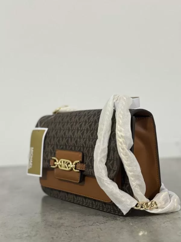Geantă de umăr Michael Kors | Maro, Logo, Piele naturală - Image 3