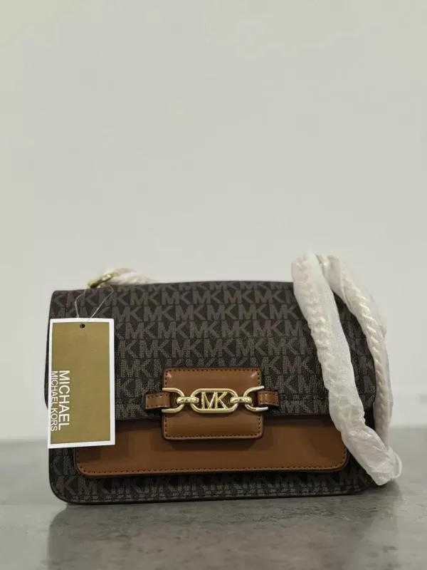 Geantă de umăr Michael Kors | Maro, Logo, Piele naturală - Image 4