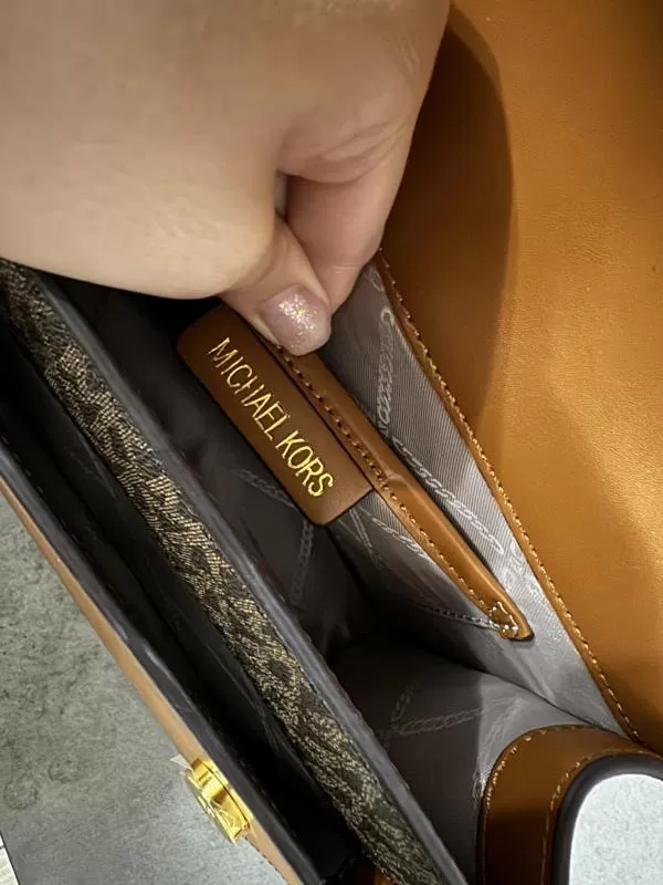 Geantă de umăr Michael Kors | Maro, Logo, Piele naturală - Image 9