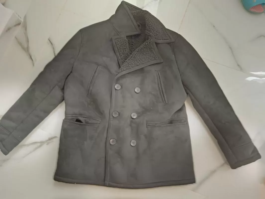Palton scurt Zara EU 42 | Negru, Fără glugă, Monocrom, Blană artificială - Image 5
