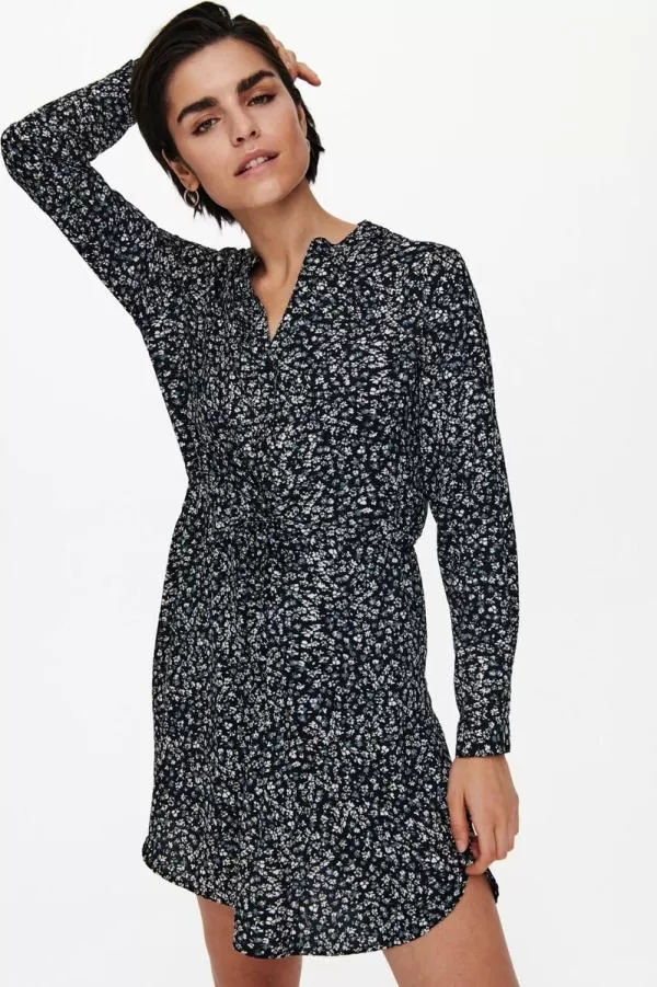 Tunică Only L | Bleumarin, Normal, Mânecă lungă, Floral & Tropical, Poliester - Image 4