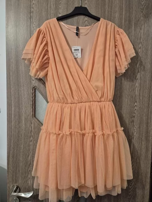 Rochie de ocazie Calliope EU 38 | Portocaliu, Mini, Mânecă scurtă - Image 2