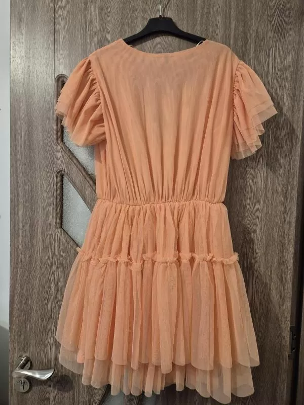 Rochie de ocazie Calliope EU 38 | Portocaliu, Mini, Mânecă scurtă - Image 3