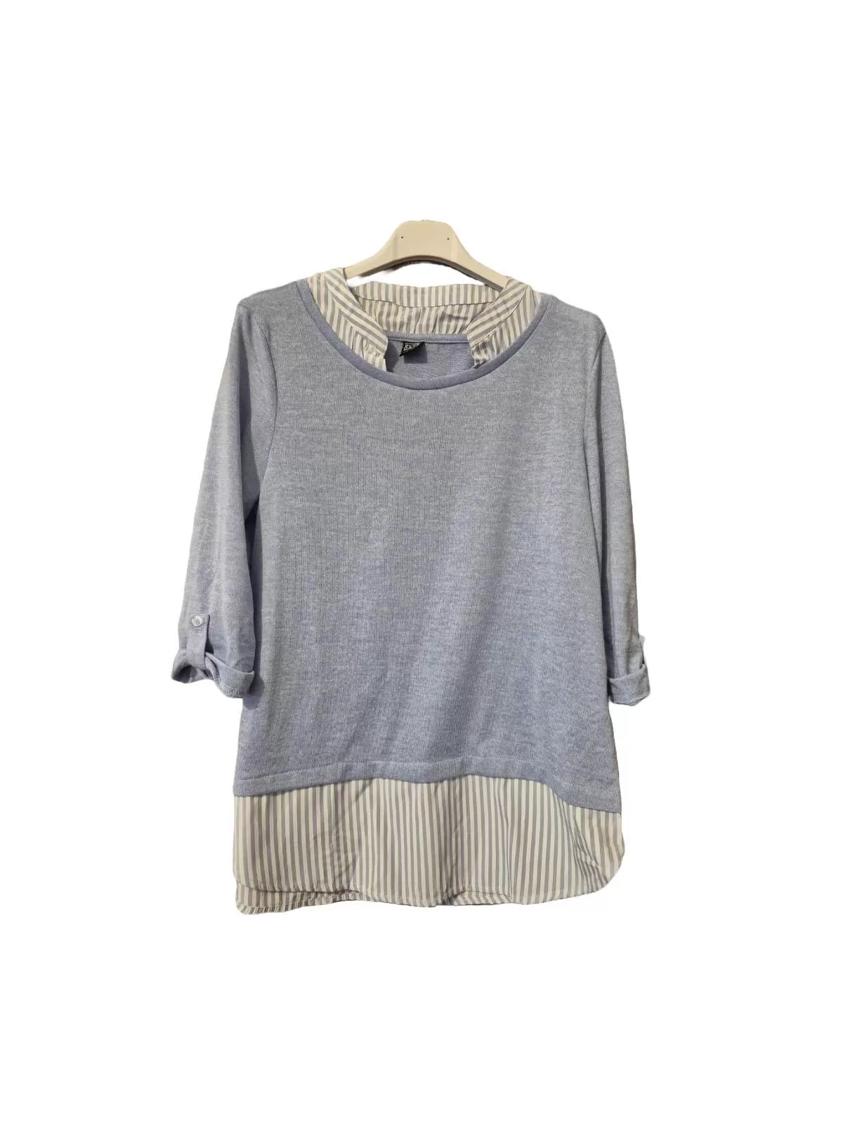 Pulover Blind Date EU 38 | Bleu, Lung, Regular fit