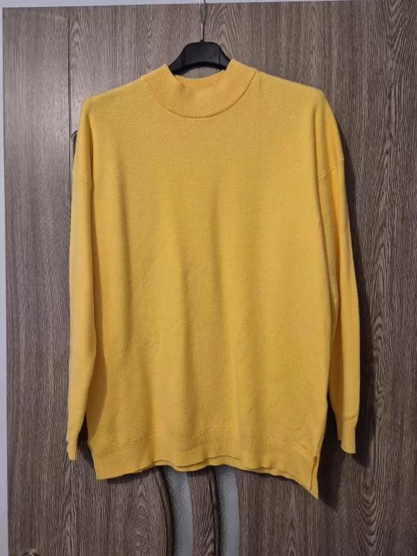 Pulover Gina EU 36 | Galben, Lung, Mânecă lungă, Regular fit - Image 2