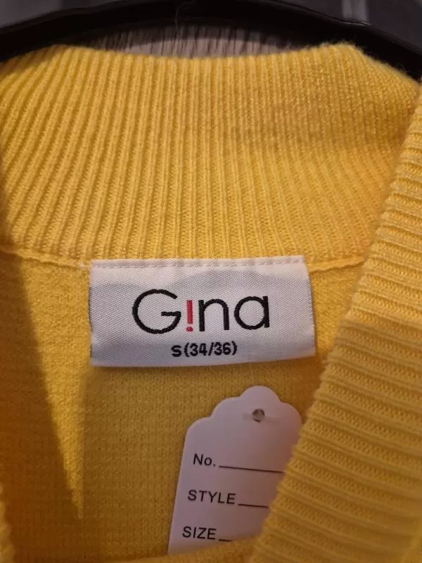 Pulover Gina EU 36 | Galben, Lung, Mânecă lungă, Regular fit - Image 3