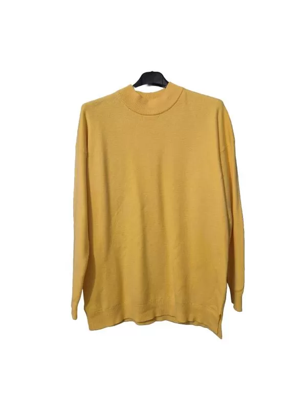 Pulover Gina EU 36 | Galben, Lung, Mânecă lungă, Regular fit